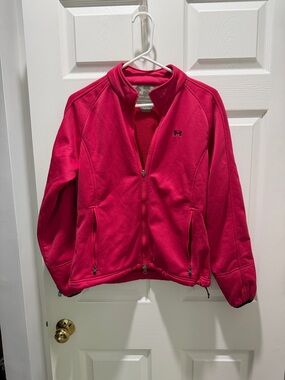 Under Armour Girls Bright Pink Full-Zip Puffer Jacket